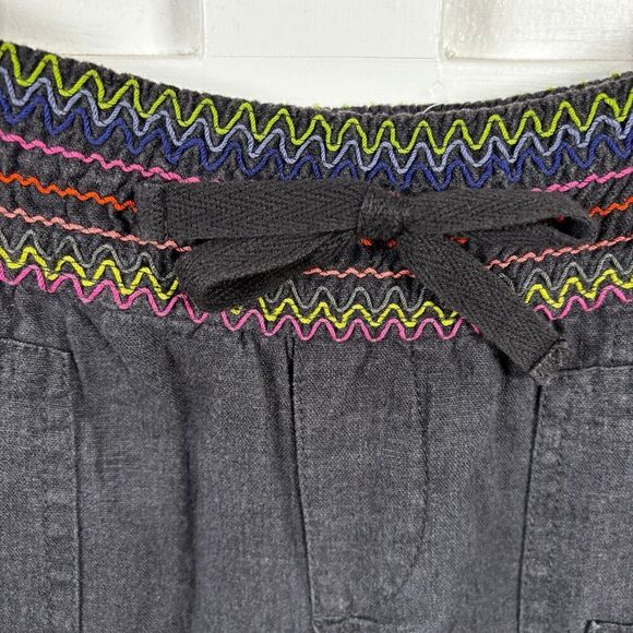 Hei Hei Anthropologie Linen Blend Embroidered Waist Casual Pants - Picture 3 of 7